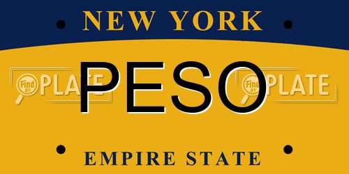 PESO New York License Plate
