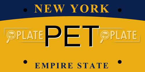 PET New York License Plate