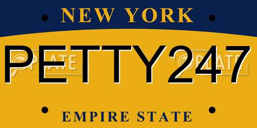 PETTY247 New York License Plate