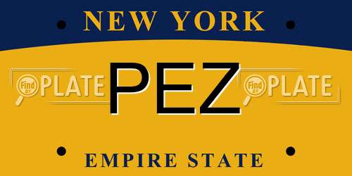 PEZ New York License Plate