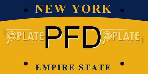 PFD New York License Plate