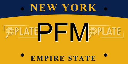 PFM New York License Plate