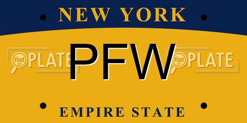 PFW New York License Plate
