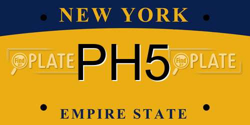 PH5 New York License Plate