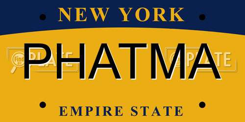 PHATMA New York License Plate
