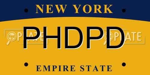 PHDPD New York License Plate