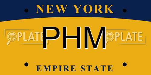 PHM New York License Plate