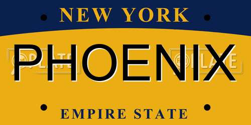 PHOENIX New York License Plate