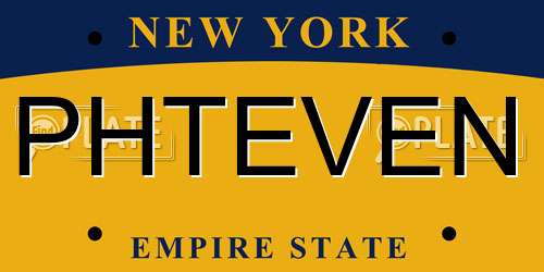 PHTEVEN New York License Plate