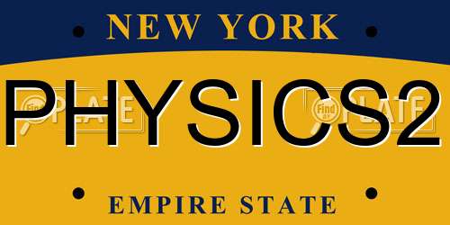PHYSICS2 New York License Plate