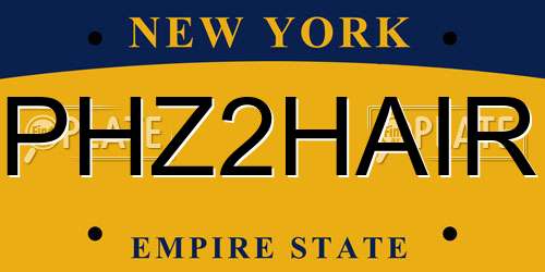 PHZ2HAIR New York License Plate