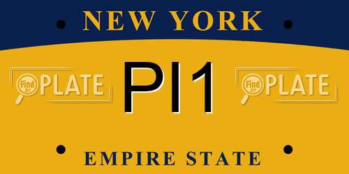 PI1 New York License Plate