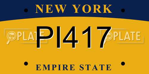 PI417 New York License Plate