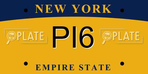 PI6 New York License Plate
