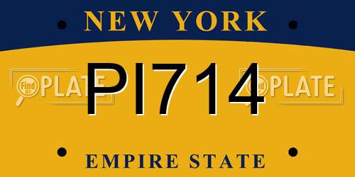 PI714 New York License Plate