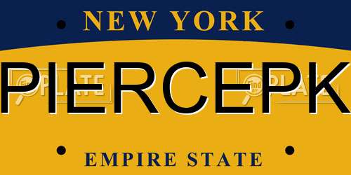 PIERCEPK New York License Plate