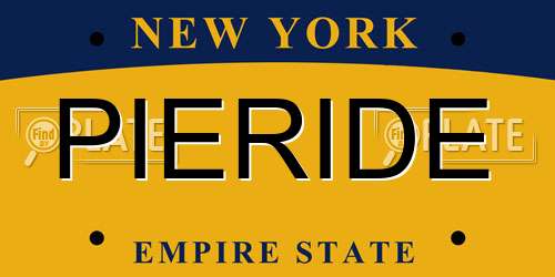 PIERIDE New York License Plate