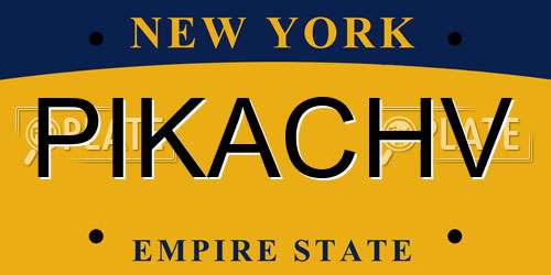 PIKACHV New York License Plate