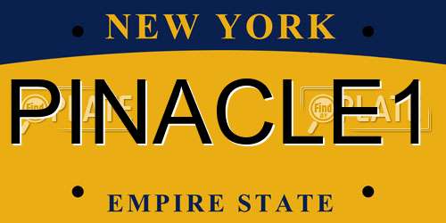 PINACLE1 New York License Plate