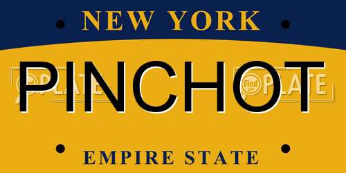 PINCHOT New York License Plate
