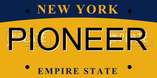 PIONEER New York License Plate