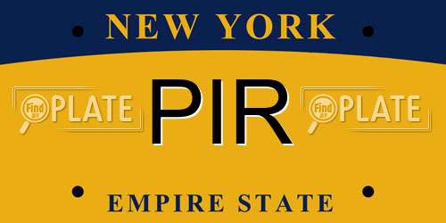 PIR New York License Plate