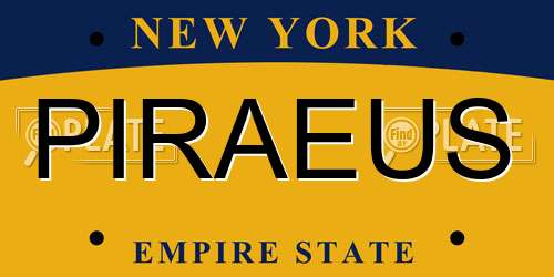 PIRAEUS New York License Plate