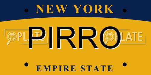 PIRRO New York License Plate