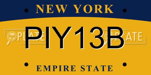 PIY13B New York License Plate