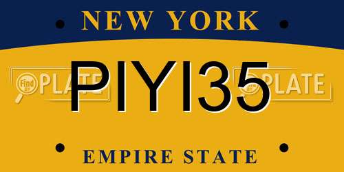 PIYI35 New York License Plate