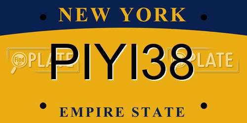 PIYI38 New York License Plate