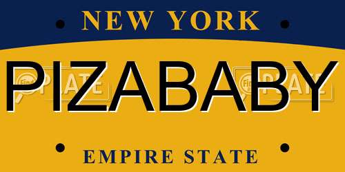 PIZABABY New York License Plate