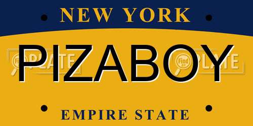 PIZABOY New York License Plate