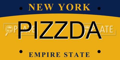 PIZZDA New York License Plate