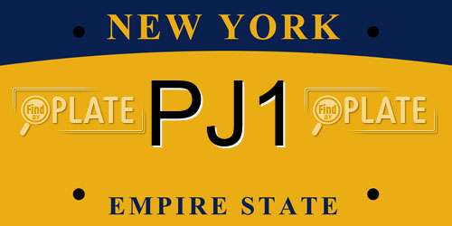PJ1 New York License Plate