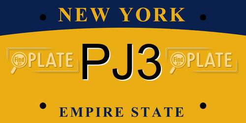 PJ3 New York License Plate