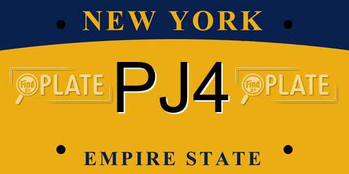 PJ4 New York License Plate