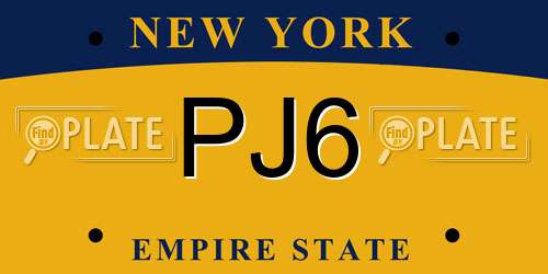 PJ6 New York License Plate