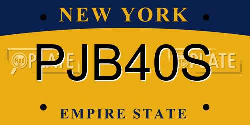 PJB40S New York License Plate