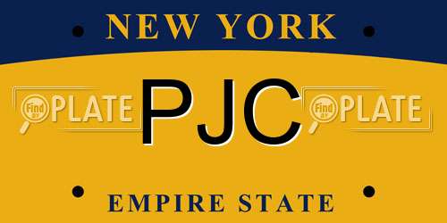 PJC New York License Plate