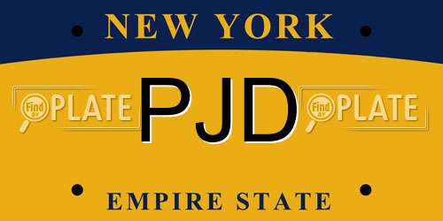 PJD New York License Plate