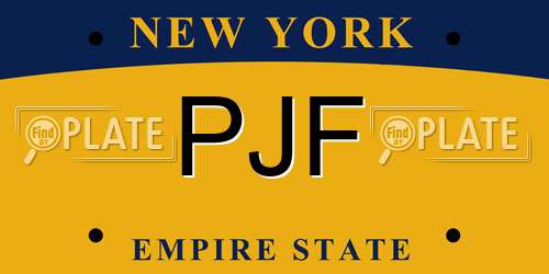 PJF New York License Plate