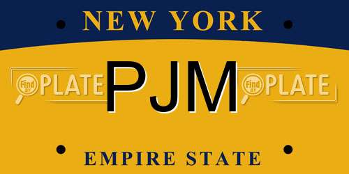 PJM New York License Plate