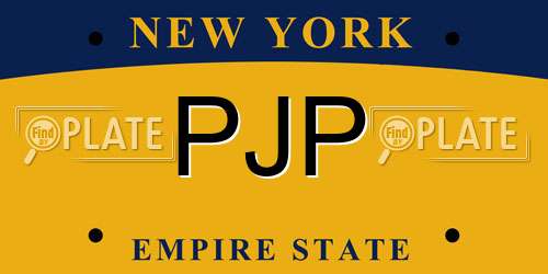 PJP New York License Plate