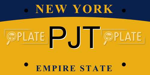 PJT New York License Plate