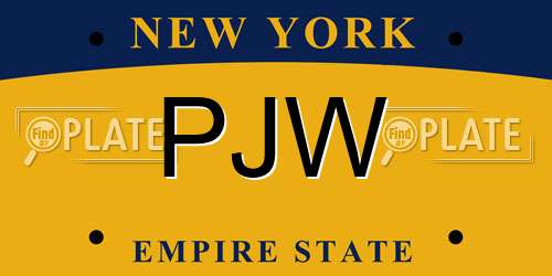 PJW New York License Plate