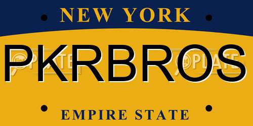 PKRBROS New York License Plate