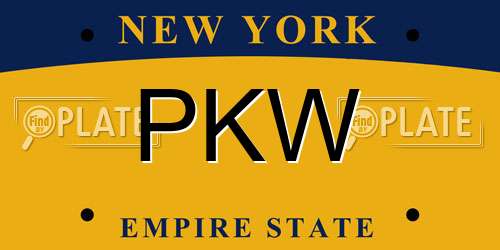 PKW New York License Plate