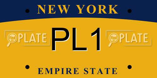 PL1 New York License Plate