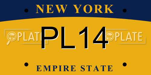 PL14 New York License Plate
